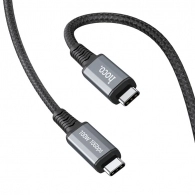 Cable  USB-C to USB-C HOCO “US01”,  1.2m,  Black, USB3.1 GEN2 up to PD100W charging power for laptop, 10Gbps, Charging Data Cable, 4K 60Hz HD screen mirroring, E-marker chip, Outer material: Nylon braid + Aluminum alloy.