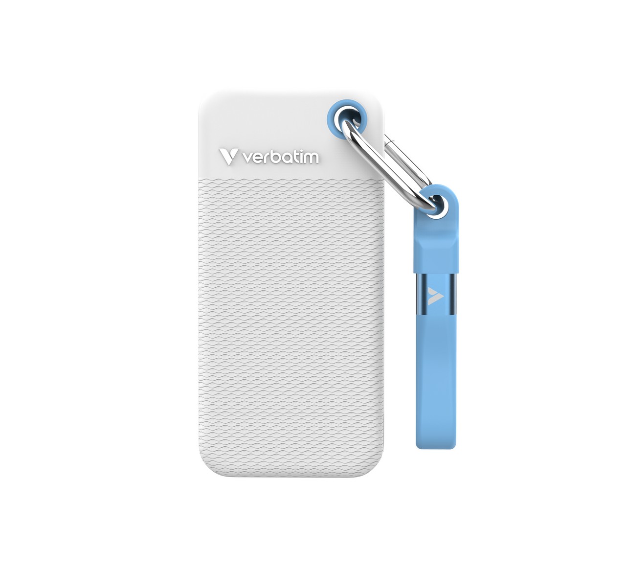 1TB SSD Portabil Verbatim Pocket, White with 2 Rubber Sleeves (White & Light Blue),1000 MB/s photo 2