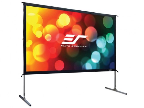 Elite Screens 100" (16:9) 222 x 125 cm, Outdoor/Indoor Projection Screen, Yard Master 2 Dual, Versatile, Outdoor/Indoor True Dual Front/Rear Projection Screen with Stand, Black, Silver Aluminum Frame, Assembles without the use of tools, Carrying bag photo 2