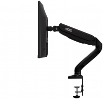 Arm for 1 monitors 13”-31.5” -  AOC AS110D0 Black, Desk Clamp/Grommet, Aluminum structure, Gas spring, Height adjustment, Max.Load: 2-9kg, Tilt: '-90°~+85°, Swivel:180°, Rotation:360°, Hidden cable management, VESA 75/100 thumbnav 1