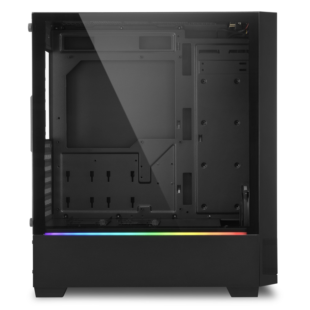 Carcasa Sharkoon RGB FLOW / no PSU / Side panel / 1x120mm, 2x ARGB LED Strips / ATX / Black photo 4