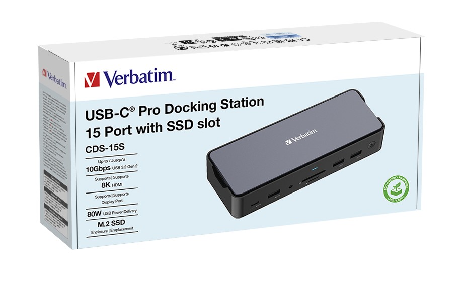 Doc-Station Verbatim USB-C Pro CDS-15S wtih M.2 NVMe slot, 15 ports photo 8