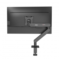 Arm for 1 monitors 17”-34” -  AOC AM400B Black, Desk Clamp/Grommet, Aluminum structure, Mechanical Gas Spring System, Height adjustment, Max.Load: 2-9kg, Tilt: '-90°~+85°, Swivel:180°, Rotation:360°, Hidden cable management, VESA 75/100 thumbnav 1