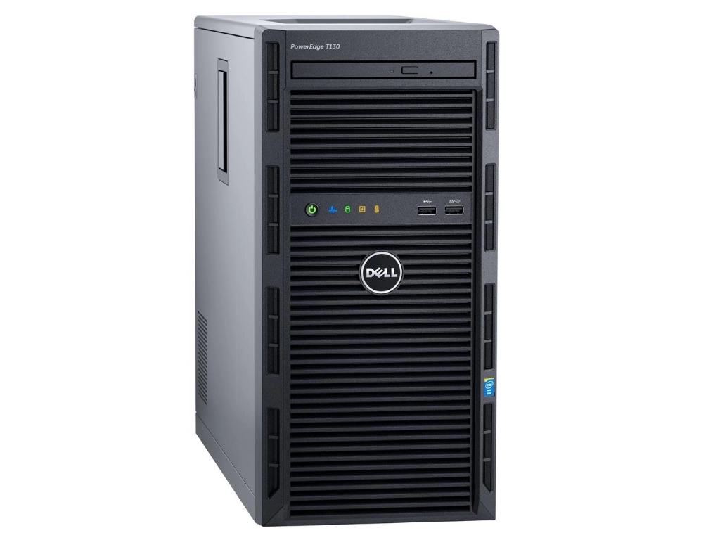 Dell PowerEdge T130 Tower, Intel Xeon E3-1220 v6 (3.0GHz, 8M Cache, 4C/4T, 80W), 8GB DDR4 UDIMM RAM, 2TB 7.2K RPM NLSAS HDD (up to 4 3,5