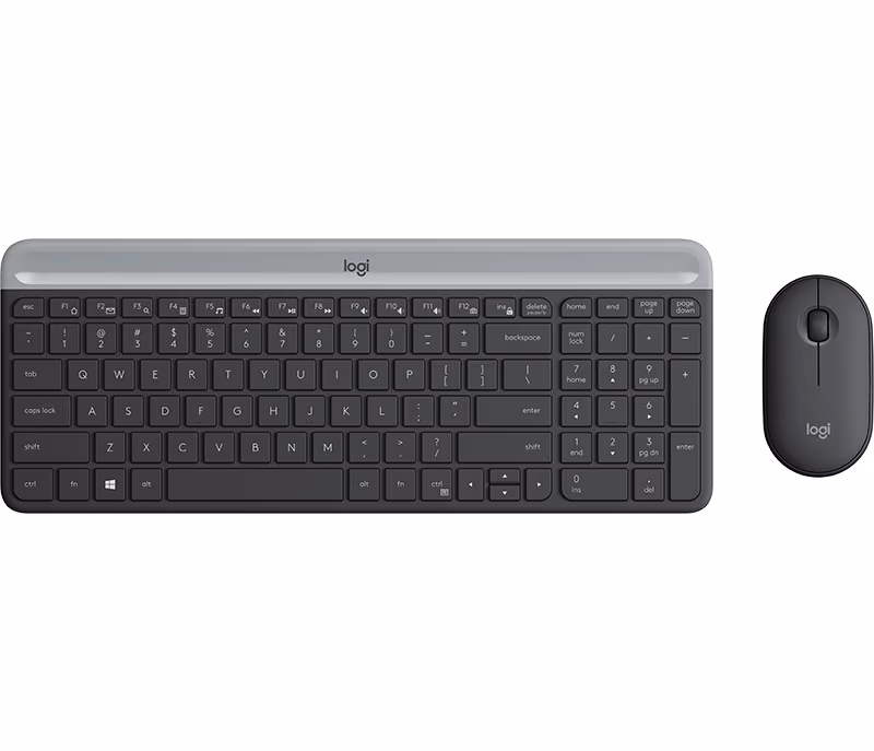 Logitech Wireless Combo MK470 Slim, Keyboard + Mouse, 2.4GHz nano USB receiver, Graphite - RUS 