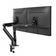 Arm for 2 monitors 17”-34” -  AOC AM420B Black, Desk Clamp/Grommet, Aluminum structure, Mechanical Gas Spring System, Height adjustment, Max.Load: 2-9kg, Tilt: '-90°~+85°, Swivel:180°, Rotation:360°, Hidden cable management, VESA 75/100 thumbnav 4