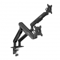 Arm for 2 monitors 17”-34” -  AOC AM420B Black, Desk Clamp/Grommet, Aluminum structure, Mechanical Gas Spring System, Height adjustment, Max.Load: 2-9kg, Tilt: '-90°~+85°, Swivel:180°, Rotation:360°, Hidden cable management, VESA 75/100 thumbnav 6