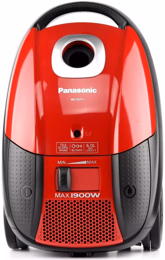 Пылесос с мешком Panasonic MC-CG711R149, 1900 Вт, 65 дБ, Красный 