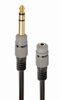 Audio adapter 6.35 mm to 3.5 mm - 0.2m - Cablexpert  A-63M35F-0.2M, 6.35 mm to 3.5 mm stereo audio adapter plug, gold plated connectors for superior audio quality,  0,2 m