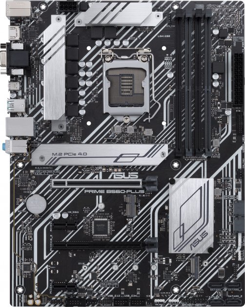 ASUS PRIME B560-PLUS, Socket 1200, 8Phases, Intel® B560 (11/10th Gen CPU), Dual 4xDDR4-4600, VGA, HDMI, DP, CPU Intel graphics, 2xPCIe x16 4.0, 6xSATA3, 2xPCIe x1, 2xM.2 4.0, 1xV-M.2 (E key for Wi-Fi), ALC887 HDA, 1xGbE LAN, 1xUSB-C 3.2, 2xUSB-A 3.2Gen2,  photo 1