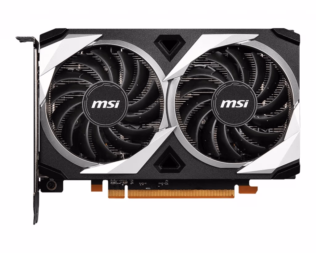 MSI Radeon RX 6500 XT MECH 2X 4G OC / 4GB GDDR6 64Bit 2825/18000Mhz, RDNA2, 6nm GPU, PCI-E 4.0, SP: 1024Units, 1xHDMI, 1xDP, Dual Fan - Thermal design (TORX FAN 3.0/Zero Frozr/Thermal Padding), Metal Backplate, Custom PCB Design, Retail 