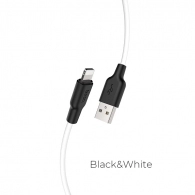 Cable USB to Lightning HOCO “X21 Plus”, 2m, Black/White, up to 3.0A, Charching Data Cable, Outer material: Silicone
