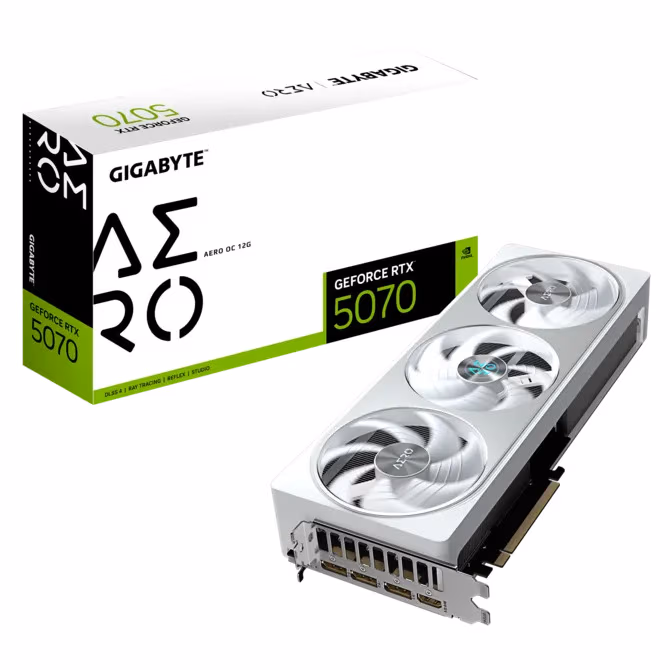 Видеокарта GIGABYTE GeForce RTX 5070 AERO OC 12G/ 12GB / GDDR7 / 192bit