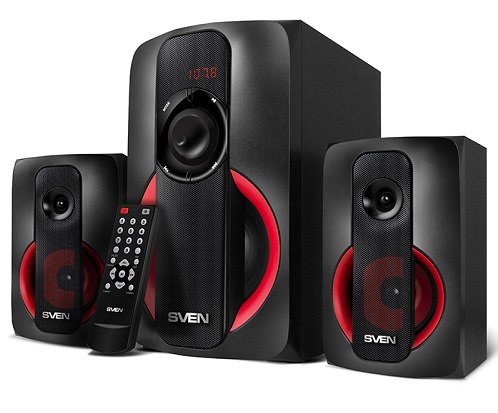 Колонки 2.1 SVEN MS-304 / 40W RMS / Bluetooth / FM-tune / USB Flash / SD card / Black photo 1 Колонки 2.1 SVEN MS-304 / 40W RMS / Bluetooth / FM-tune / USB Flash / SD card / Black photo 1