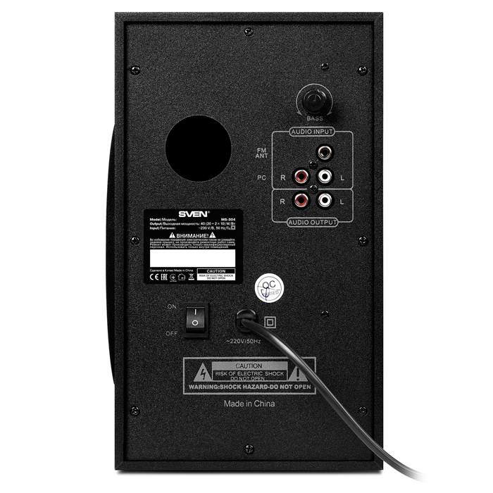 Колонки 2.1 SVEN MS-304 / 40W RMS / Bluetooth / FM-tune / USB Flash / SD card / Black photo 4
