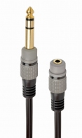 Audio adapter 6.35 mm to 3.5 mm - 0.2m - Cablexpert  A-63M35F-0.2M, 6.35 mm to 3.5 mm stereo audio adapter plug, gold plated connectors for superior audio quality,  0,2 m thumbnav 1