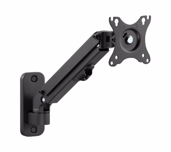 Monitor wall mount arm for 1 monitor up to 27”  Gembird MA-WA1-01, Adjustable wall display mounting arm (rotate, tilt, swivel),  VESA 75/100, up to 9 kg, black 