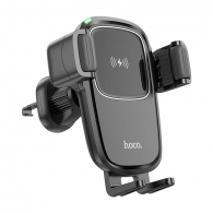 Автомобильный держатель  HOCO HW1 Pro, Wireless Fast Charging Car Holder, Wireless output: 5W / 7.5W / 10W / 15W, Air Outlet, Black