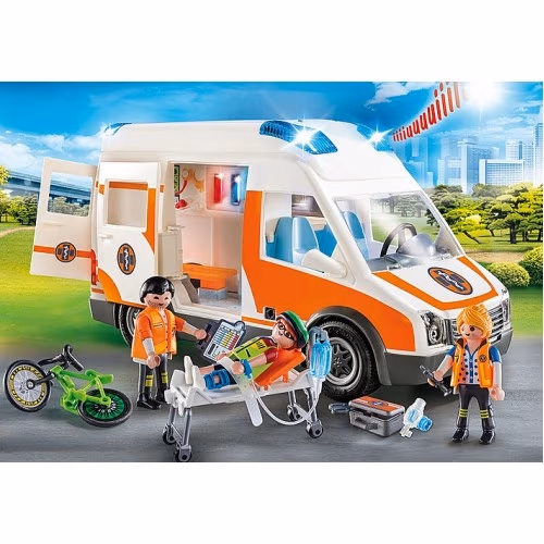 PM70049 City Life Ambulance with Light and Sound Multi-Coloured