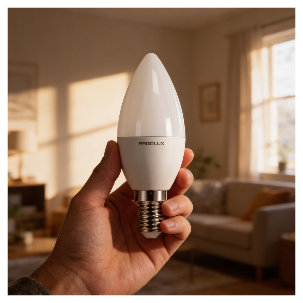 Bec LED Ergolux LED 12135 C35 7W E14 4500K photo 5