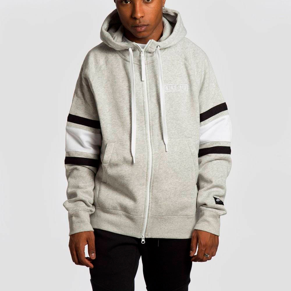 Мужская Толстовка Nike M NSW AIR HOODIE FZ FLC L Серый    photo 6