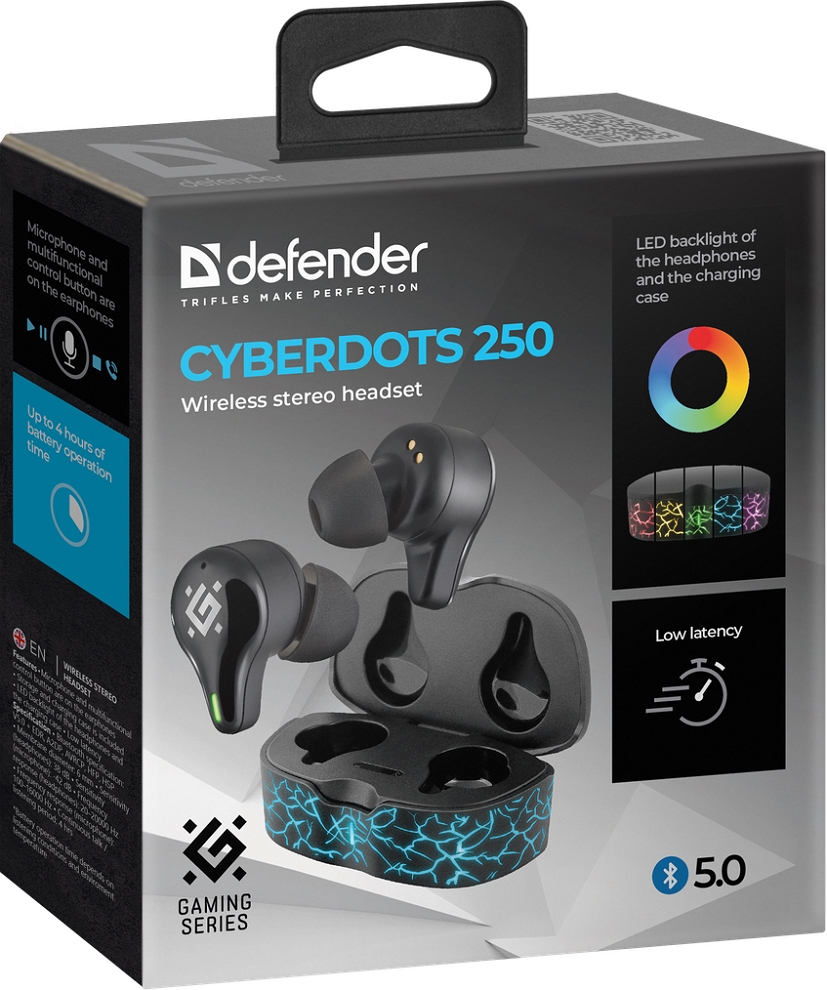 Căști Defender CyberDots 250 Black Fara fir / Home and Office / Black photo 10