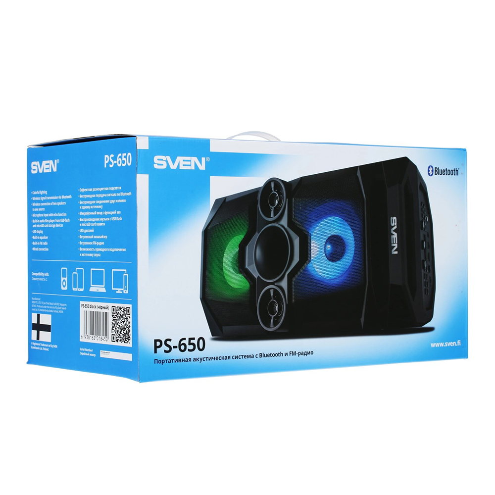 Портативная колонка Sven PS650 Черный photo 7
