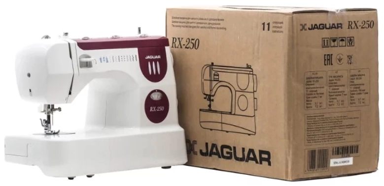 Швейная машина Jaguar RX250, 11 программ, Белый с красным