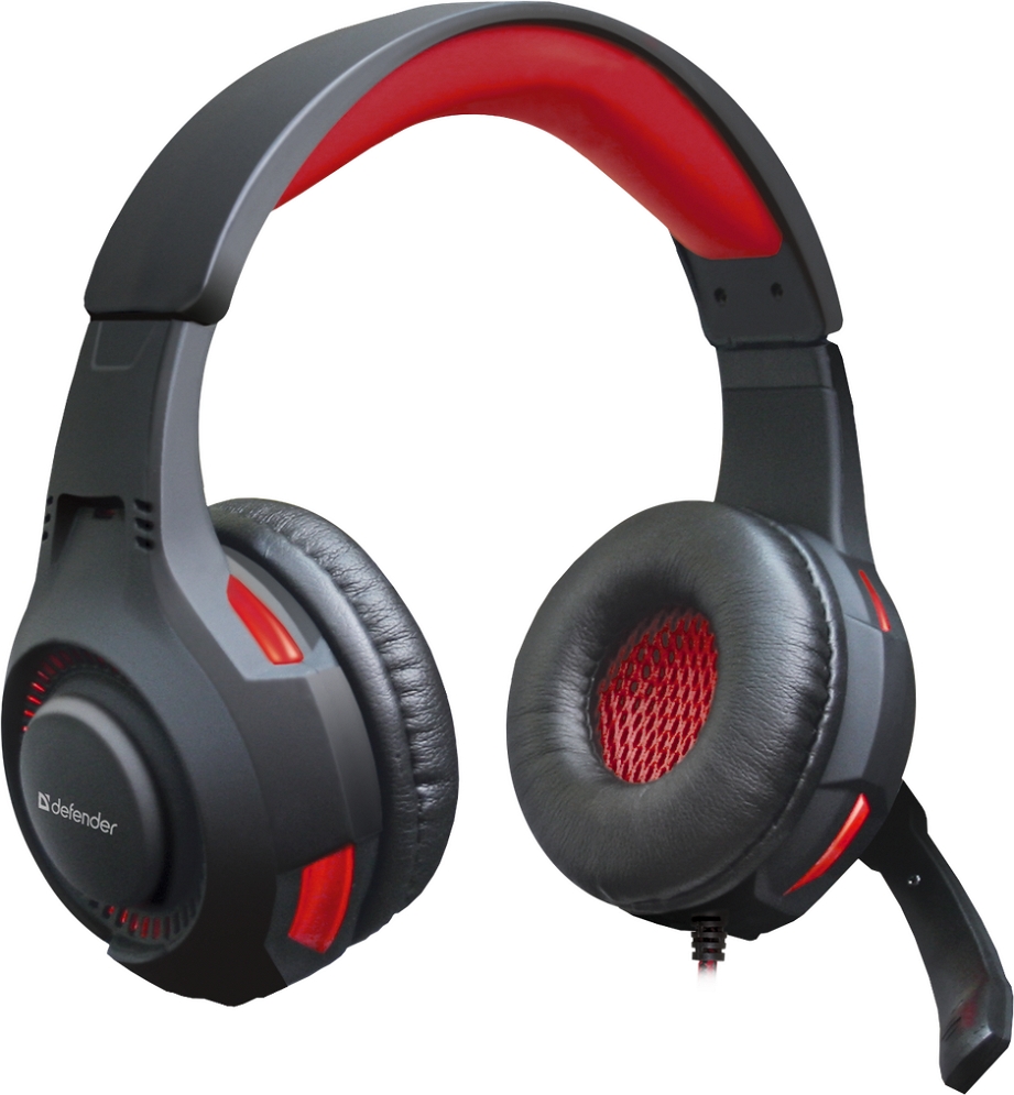 Наушники Defender Warhead Черный с красным Проводные / Игровой / Черный с красным photo 2