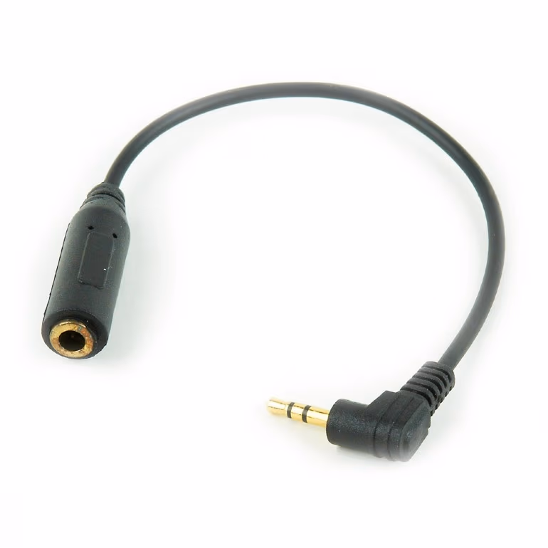 Audio cable 2.5mm-3.5mm - Cablexpert CCAP-2535, 2.5 mm plug to 3.5 mm female socket stereo audio adapter cable, Black