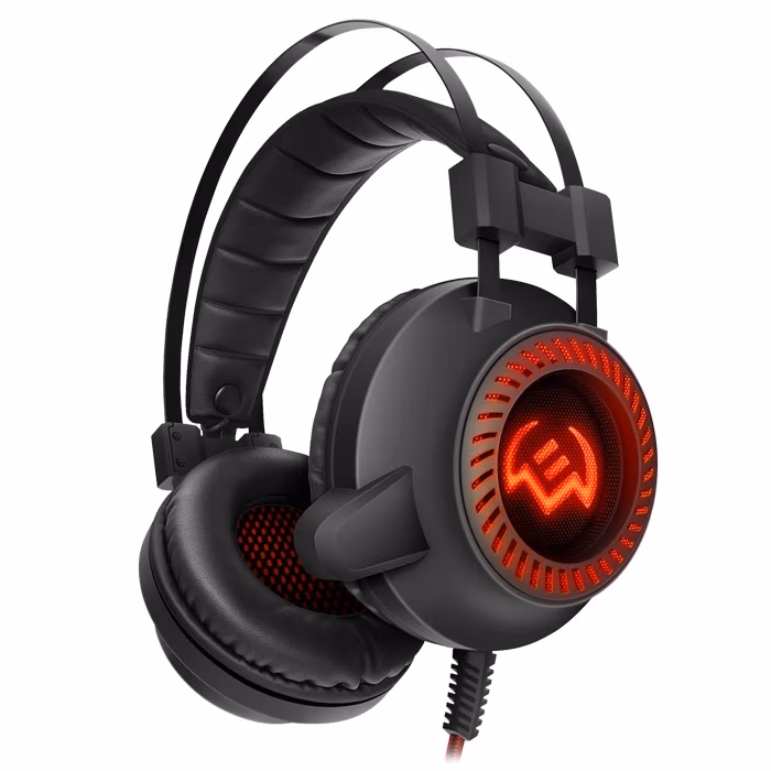 SVEN AP-U840MV, Gaming Headphones with microphone, 2*3.5 mm (3 pin) stereo mini-jack+USB LED light, Non-tangling cable with fabric braid, Cable length: 2.2m, Black