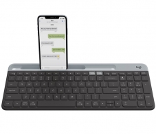 Logitech Wireless K580 Slim Multi-Device Wireless Keyboard, Logitech Unifying 2.4GHz wireless technology, Bluetooth Low Energy, Graphite - RUS thumbnav 1
