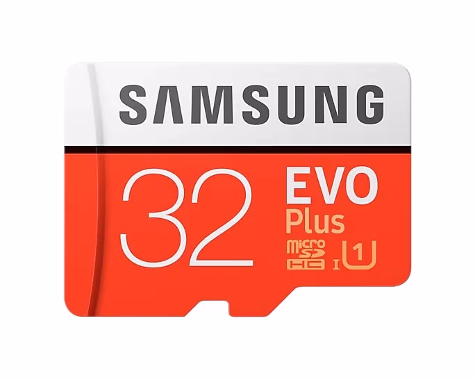 32GB microSD Class10 A1 UHS-I Samsung EVO Plus, 633x, Up to: 100MB/s 