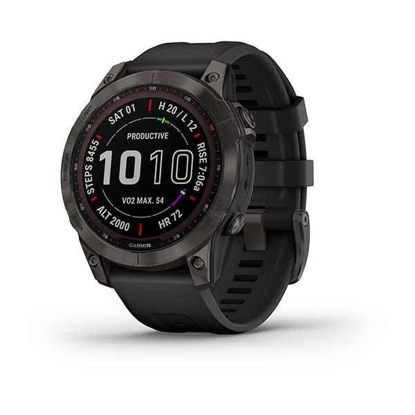 Garmin Fenix 7 Sapphire Solar Carbon Gray DLC Titanium with Black Band photo 1