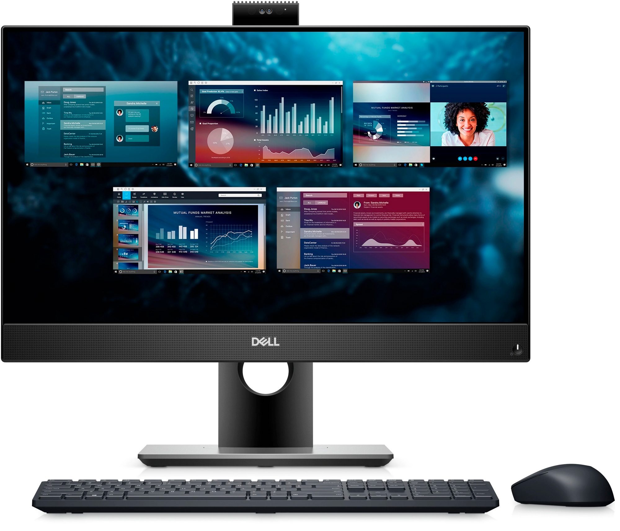 All-in-One PC - 23.8" DELL OptiPlex 5490 FHD IPS Non-Touch AG (Intel Core i5-10500T, 16GB (1X16GB) DDR4, M.2 512GB PCIe NVMe, noODD, CR, Integrated graphics, WiFi6 AX201 2x2 (Gig+)+ BT5.1, TPM, Webcam, Wireless Keyboard and Mouse - KM5221W, Height Adjus photo 1