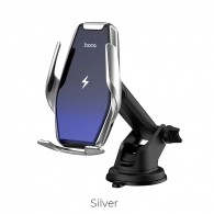 Car Holder HOCO S14, Surpass Automatic Induction Wireless Charging Car Holder, Wireless output: 5W / 7.5W / 10W / 15W, Black/Silver