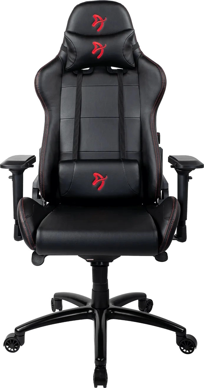 Игровое кресло AROZZI Verona Signature PU / 120-130kg / 165-190cm /  Black /Red logo