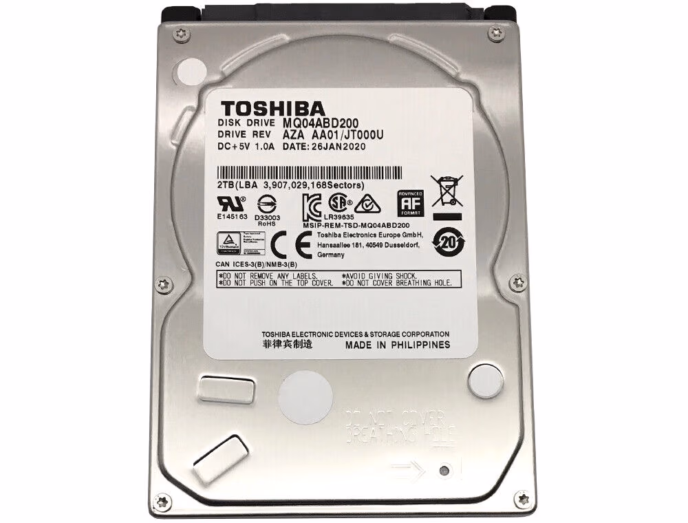 2.5" HDD 2.0TB Toshiba MQ04-Series, MQ04ABD200, 5400rpm, 128MB Cache, 9.5mm, SATAIII, 512e Advanced Format, PL 
