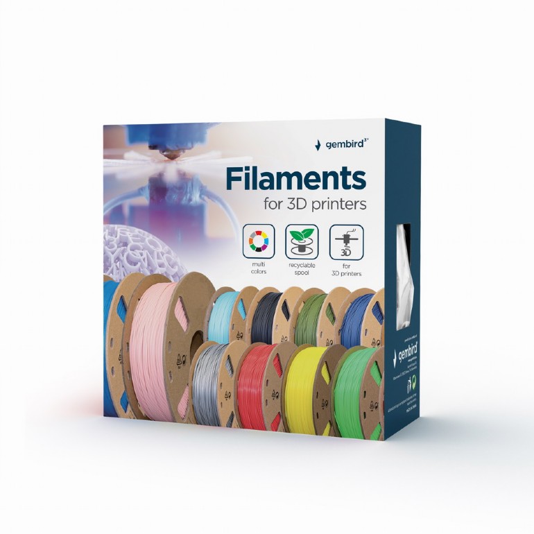 Gembird ABS Filament, Grey, 1.75 mm, 1 kg photo 1