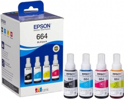 Epson 664 EcoTank 4-colour multipack (T6641/T6642/T6643/T6644), 280ml, for EcoTank L130/L100/ L110/ L120/ L121/ L132/ L1455/ L200/ L312 thumbnav 1
