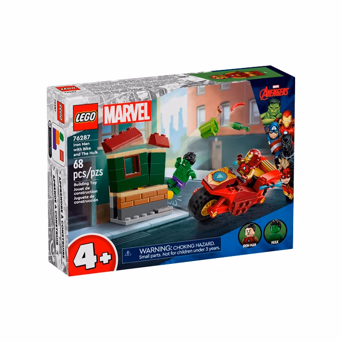 Lego Marvel Avengers Железный Человек с велосипедом и Халком 76287