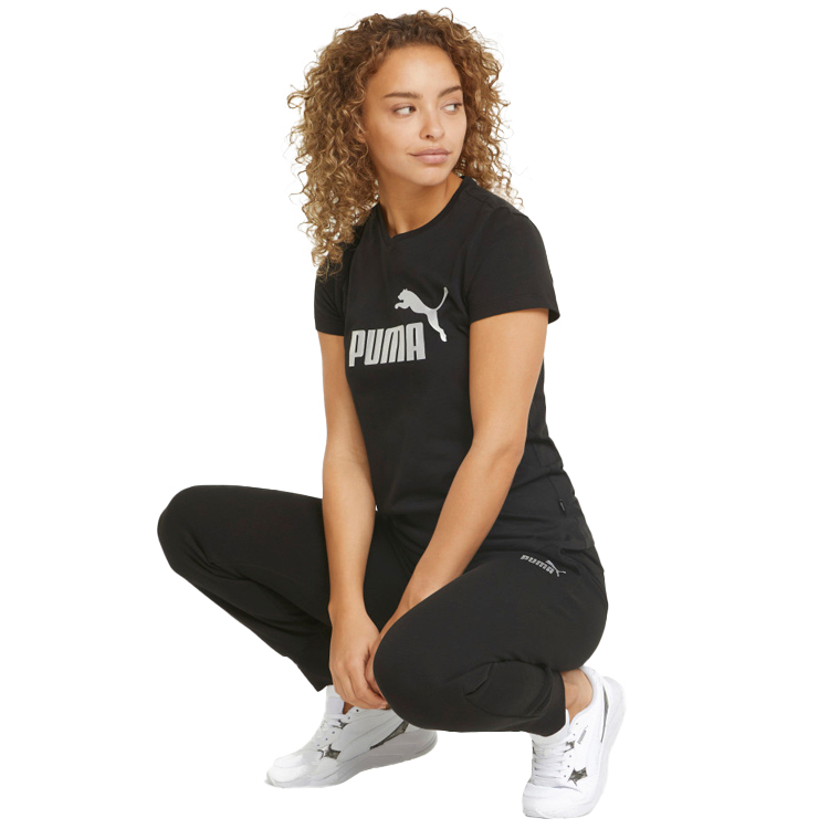 Tricou Puma ESS+ Metallic Logo Tee XS Negru Femei photo 2