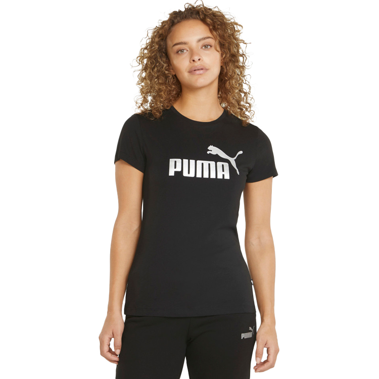 Tricou Puma ESS+ Metallic Logo Tee XS Negru Femei photo 4