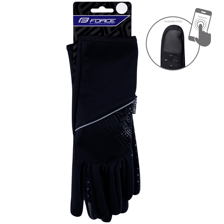 Перчатки велосипедные Force F VISION softshell Черный photo 2