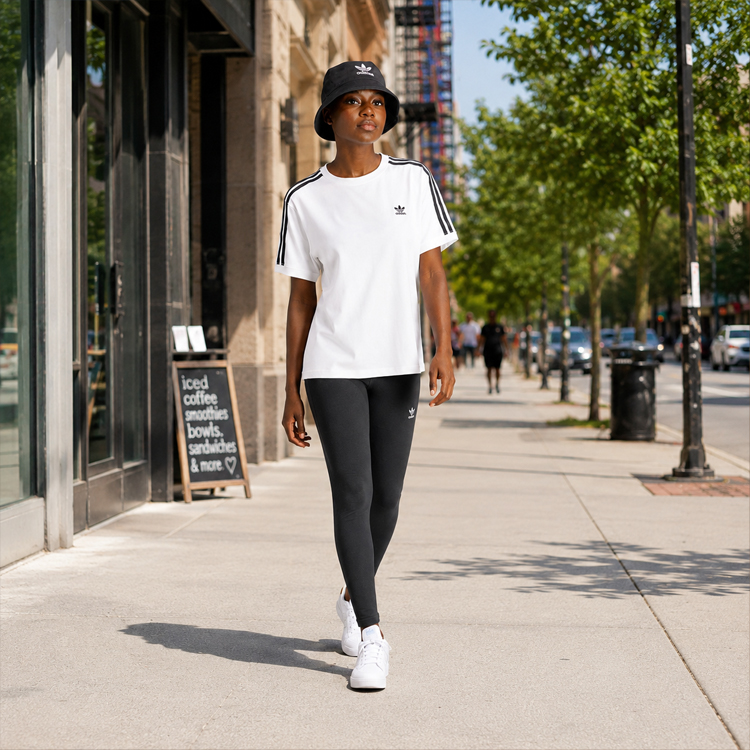 Tricou Adidas 3 STRIPE TEE XXS Alb Femei photo 7