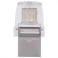 128GB USB3.1  Kingston DataTraveler MicroDuo 3C, Ultra-small, USB-C OTG + USB-A, (Read 100 MByte/s, Write 15 MByte/s) thumbnav 1