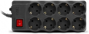 Surge Protector SVEN Optima Pro, 8 Sockets, 3.1m, Black