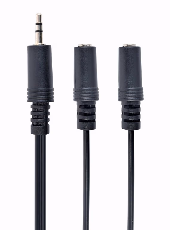 Audio cable CCA-415M-0.1M - Cablexpert 3.5 mm audio splitter cable, 10 cm, black, metal connectors