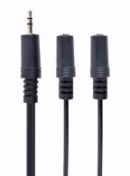 Audio cable CCA-415M-0.1M - Cablexpert 3.5 mm audio splitter cable, 10 cm, black, metal connectors