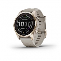 Garmin Fenix 7S Sapphire Solar Cream Gold Titanium with Light Sand Band thumbnav 1